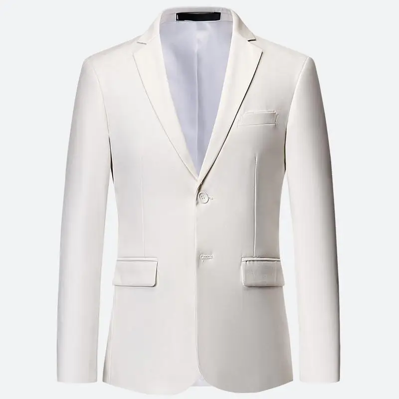 Korean Men Formal Wear - Men White Formal Jackets Two Bittons