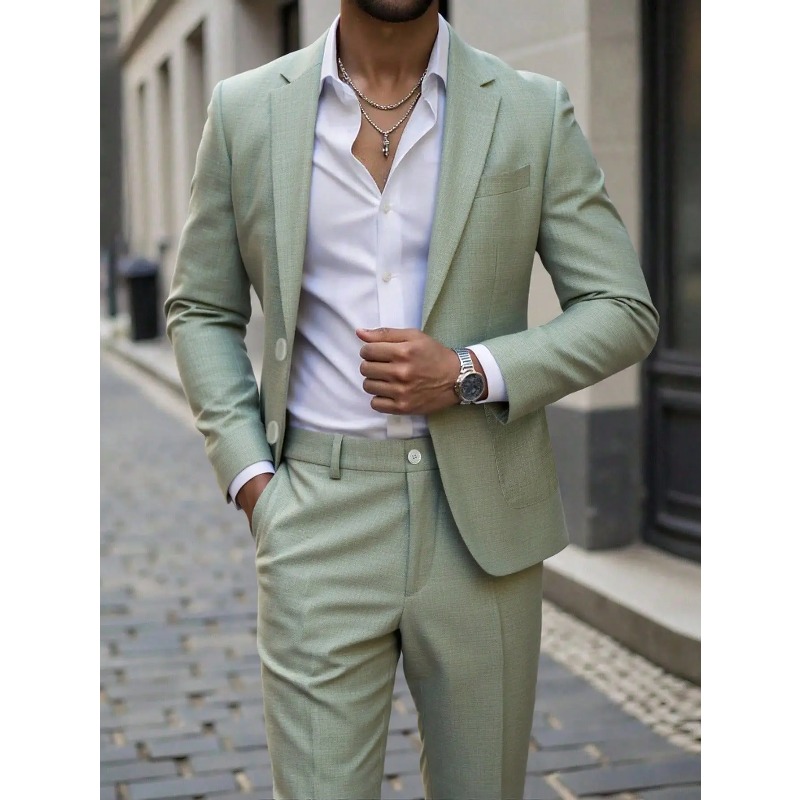 Men'S Formal Dinner Wear - Business Men's Solid Color Suit &