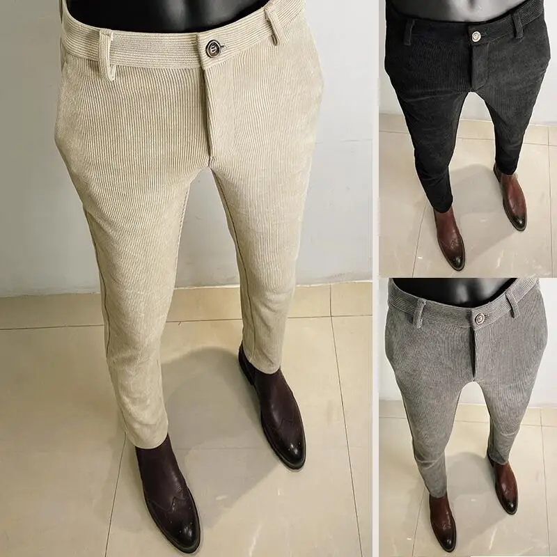 Men'S Formal Wear In Winter - Autumn Winter Thickened Woolen Suit Pant