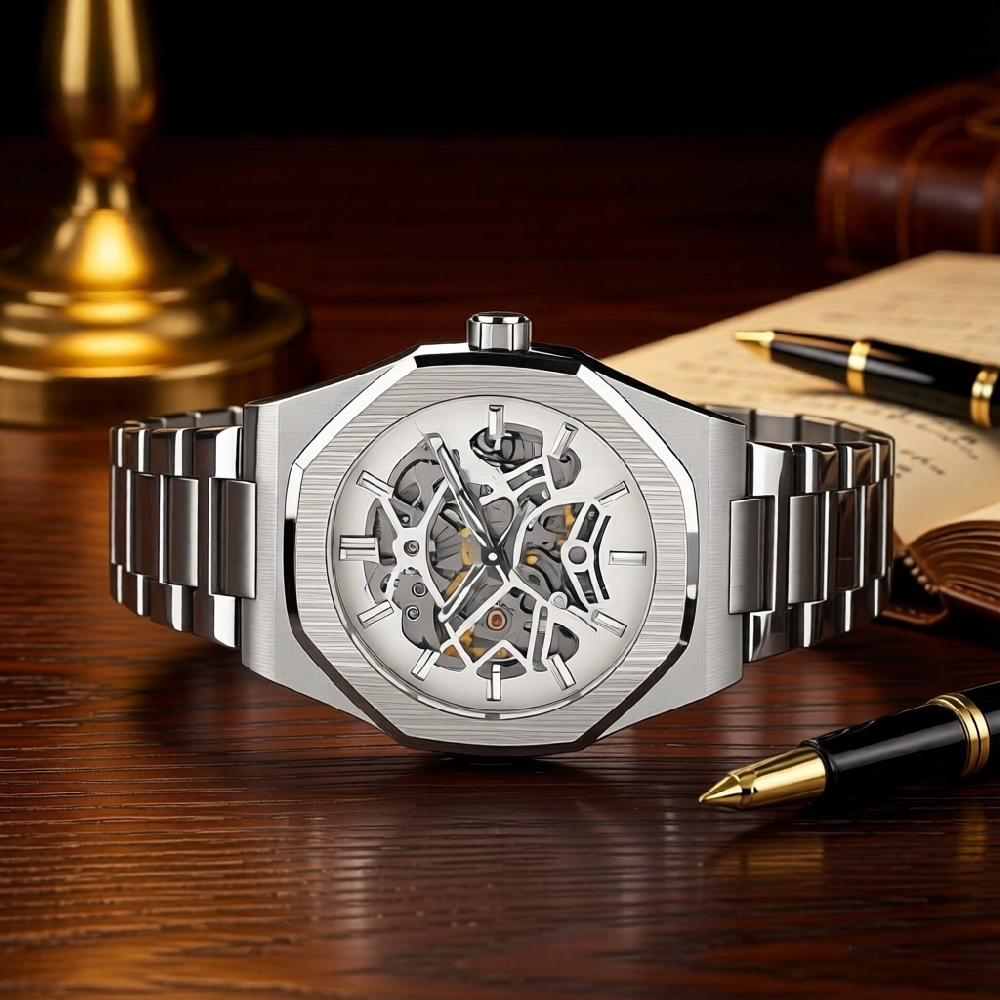 Men'S Formal Wear Watches - FORSINING Skeleton Mechanical Watch Men Octagon