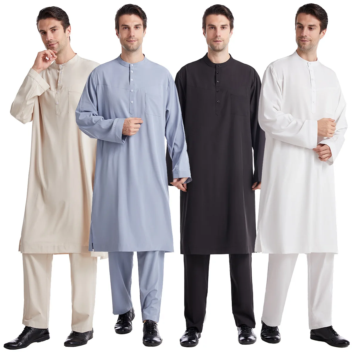 Men Formal Wear Dubai - Muslim Men Jubba Thobe 2 Pice