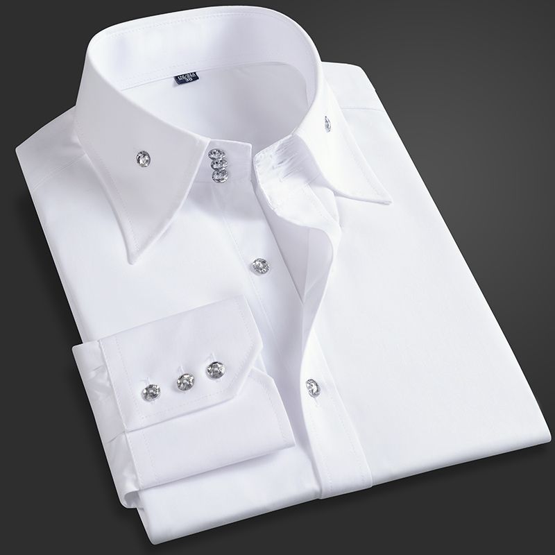 Korean Men Formal Wear - Spring Autumn Men's Executive Shirt Korean