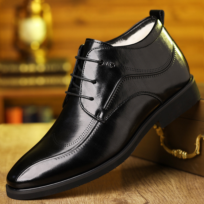 Men'S Formal Wear In Winter - Men's Winter Leather Shoes Velvet Thickening