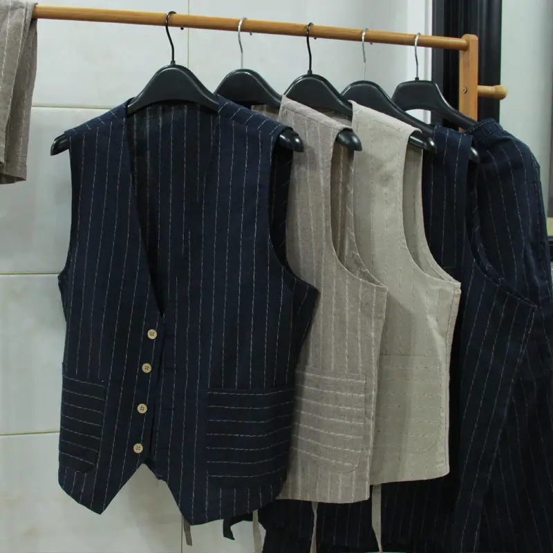 British Casual Linen Vest for  - Men Formal Wear Vest review and price