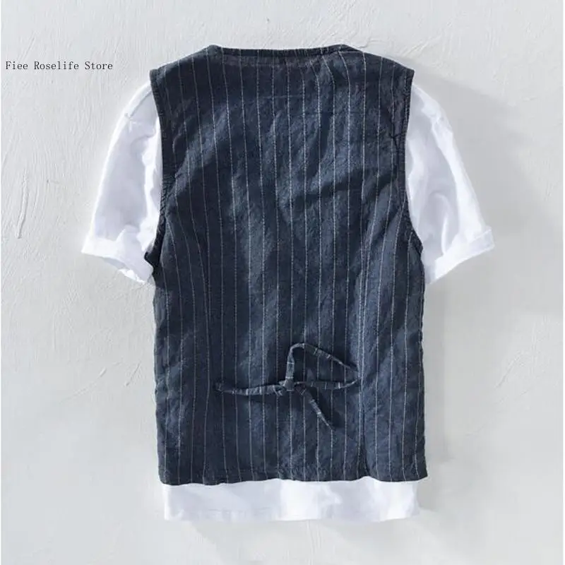 British Casual Linen Vest for  - Men Formal Wear Vest review and price
