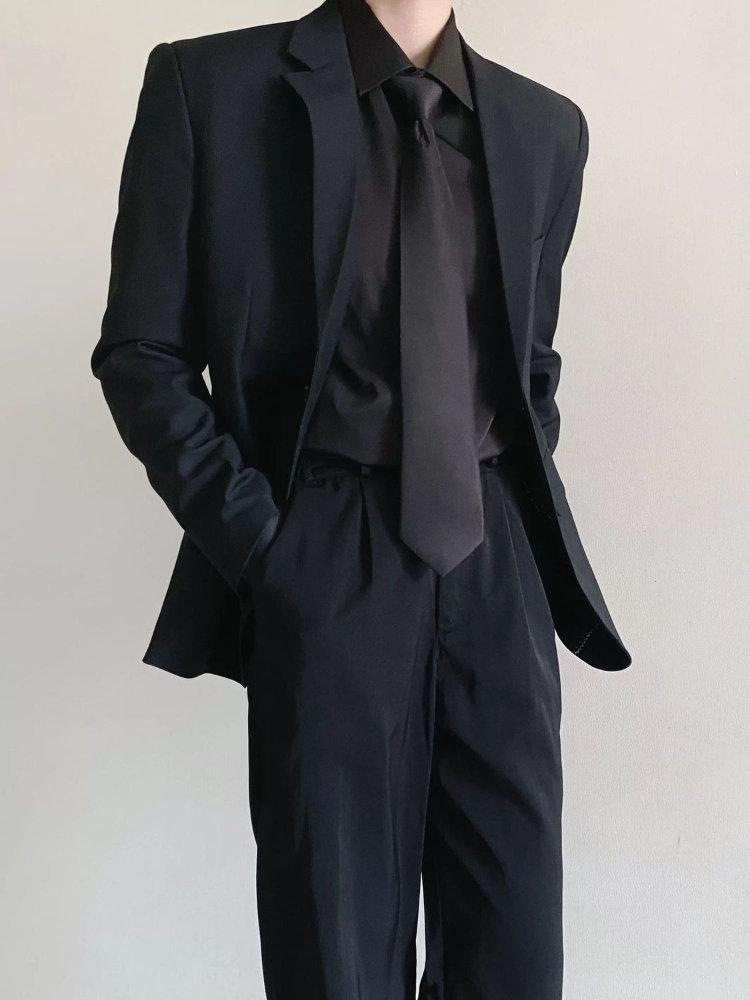 Men's Black Suit Set Business  - Korean Men Formal Wear review and price