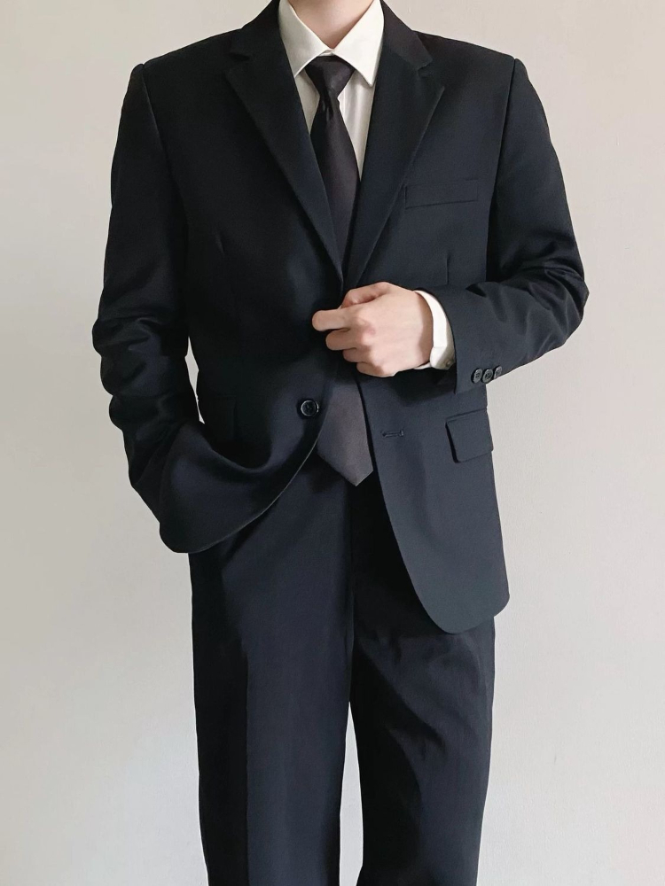 Men's Black Suit Set Business  - Korean Men Formal Wear review and price