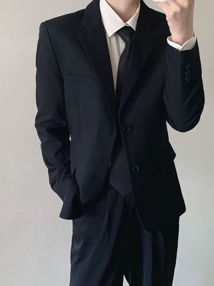 Men's Black Suit Set Business  - Korean Men Formal Wear review and price
