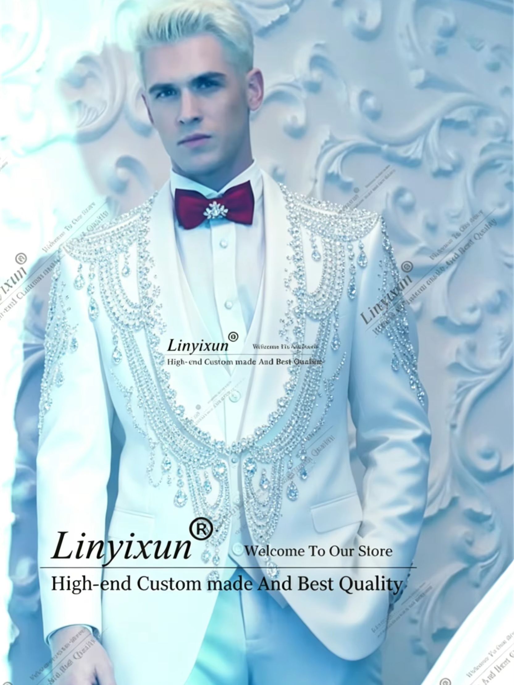 Elegant Crystal Jewelried Spec - Men'S Formal Wear Jewelry review and price