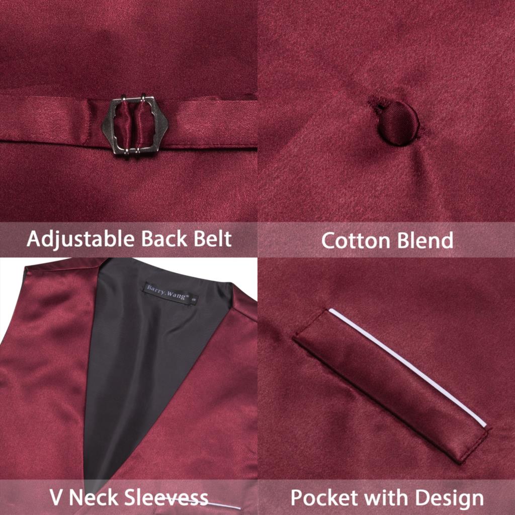 Luxury Men's Vest Solid Red Bu - Men Formal Wear Vest review and price