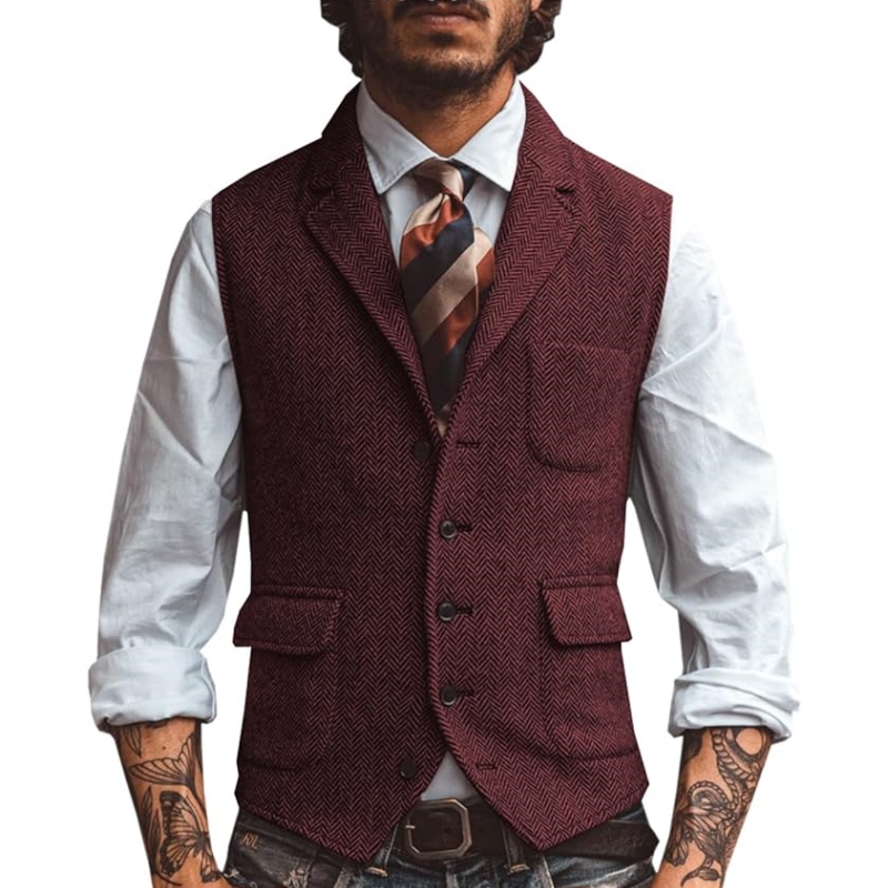 New V Neck Lapel Men's Suits V - Men Formal Wear Vest review and price
