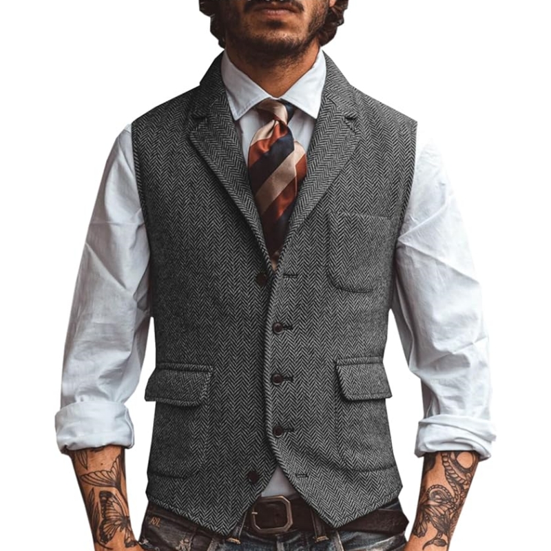 New V Neck Lapel Men's Suits V - Men Formal Wear Vest review and price