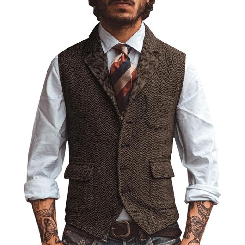 New V Neck Lapel Men's Suits V - Men Formal Wear Vest review and price