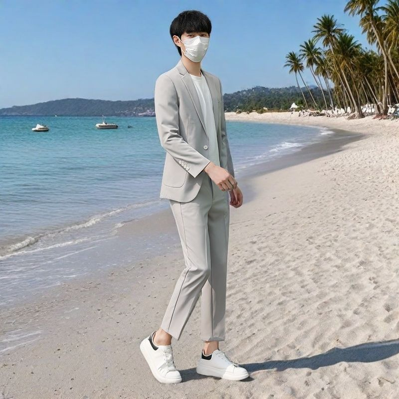 Men's Lightweight Summer Suit  - Korean Men Formal Wear review and price
