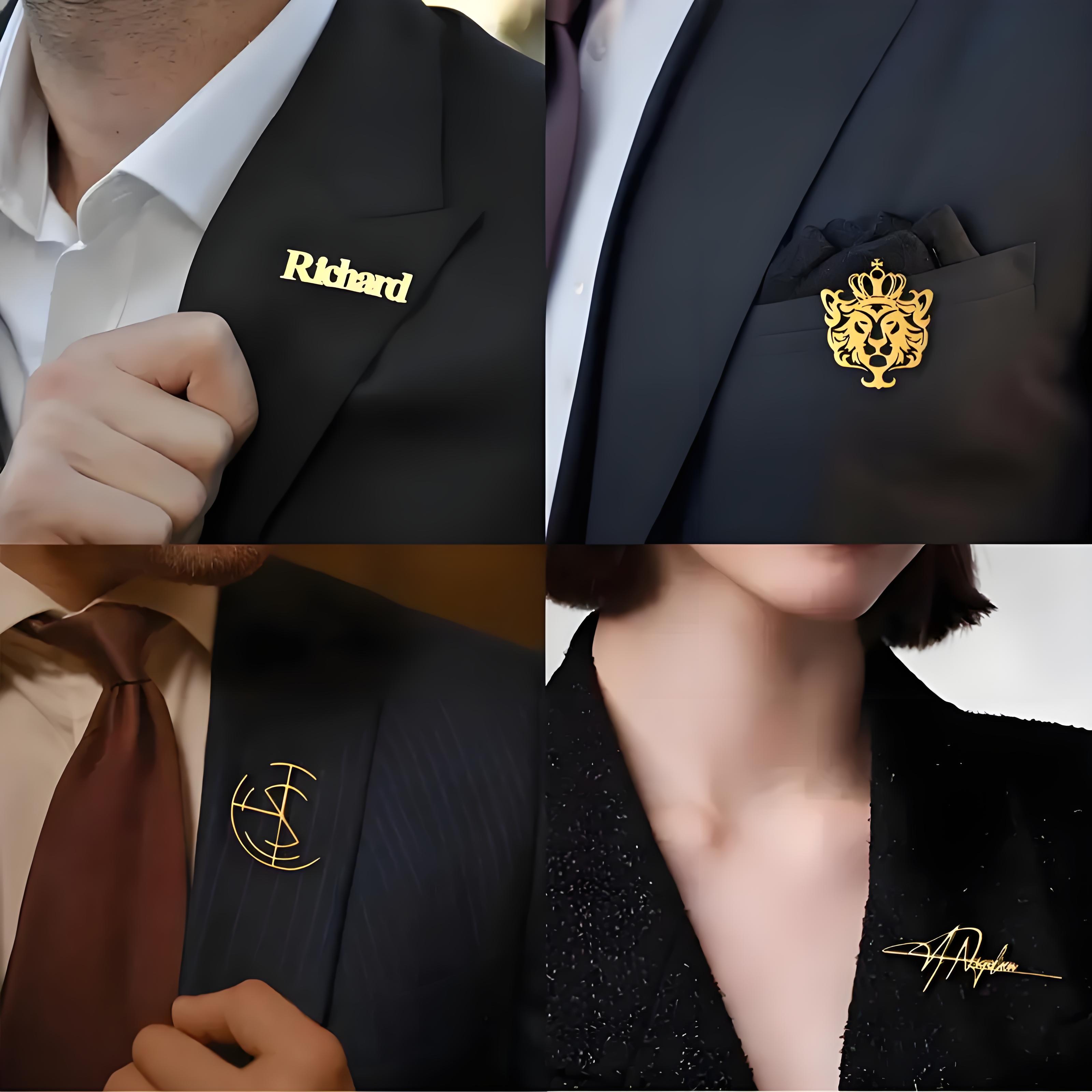 High - End Custom Logo Brooch  - Men'S Formal Wear Jewelry review and price