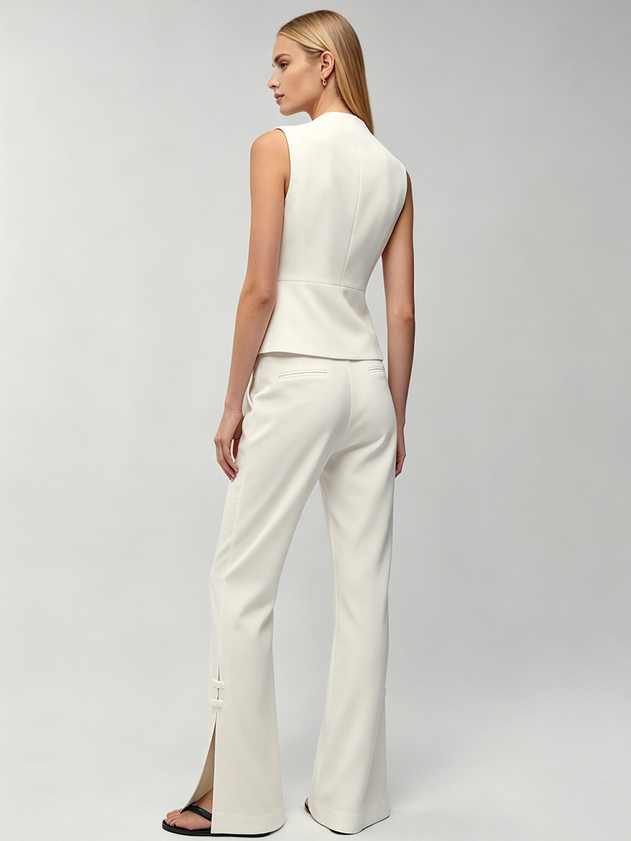 LIMO Women White Chinese Frog  - Men Formal Wear Vest review and price