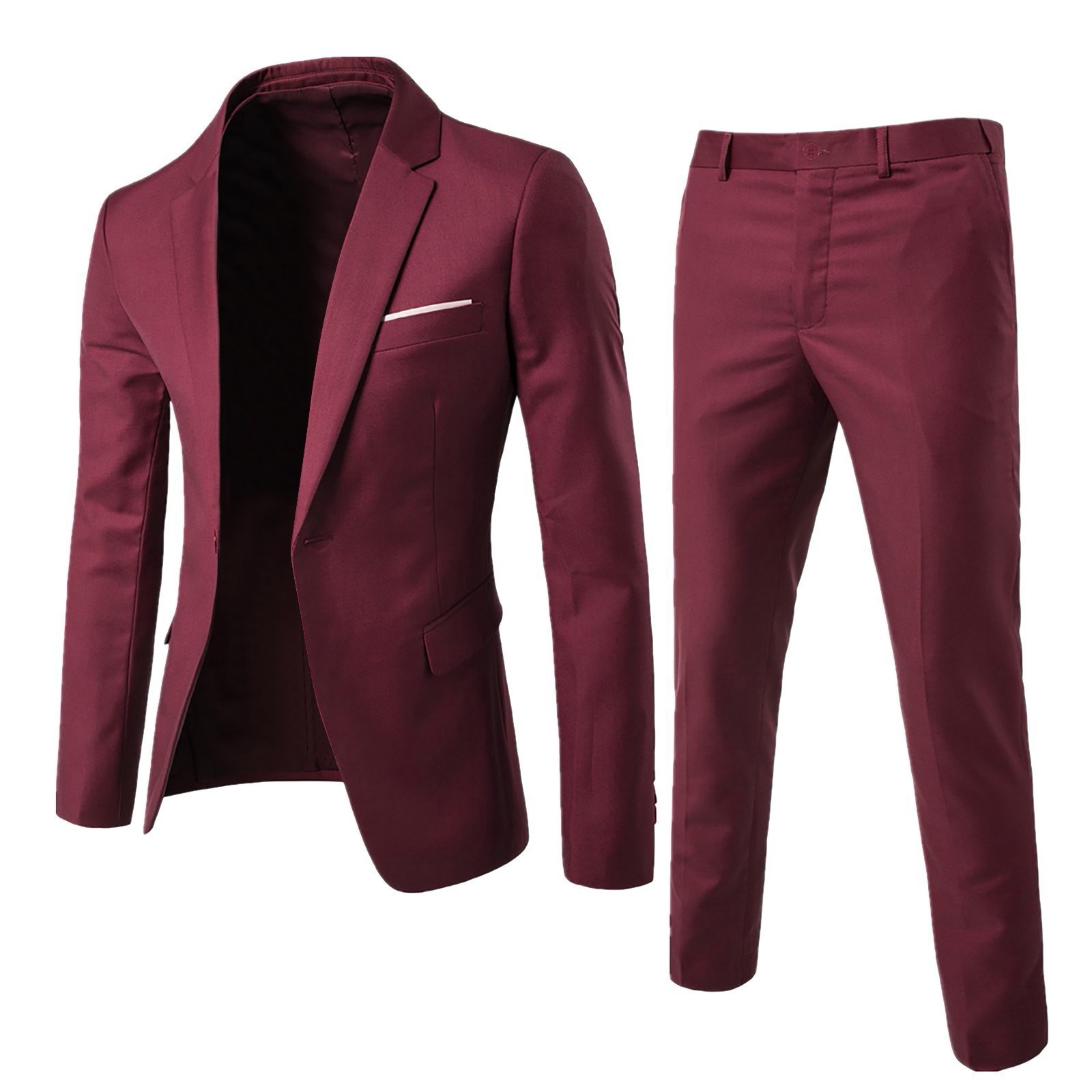Mens Suit Set Two Piece Busine - Korean Men Formal Wear review and price
