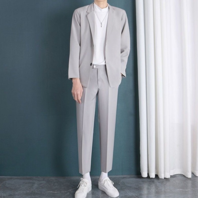 Men's Apricot Tow Piece Suit S - Korean Men Formal Wear review and price