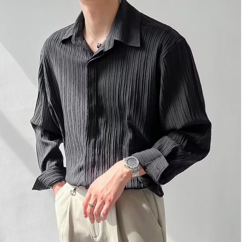 Black Apricot White Long-sleev - Korean Men Formal Wear review and price
